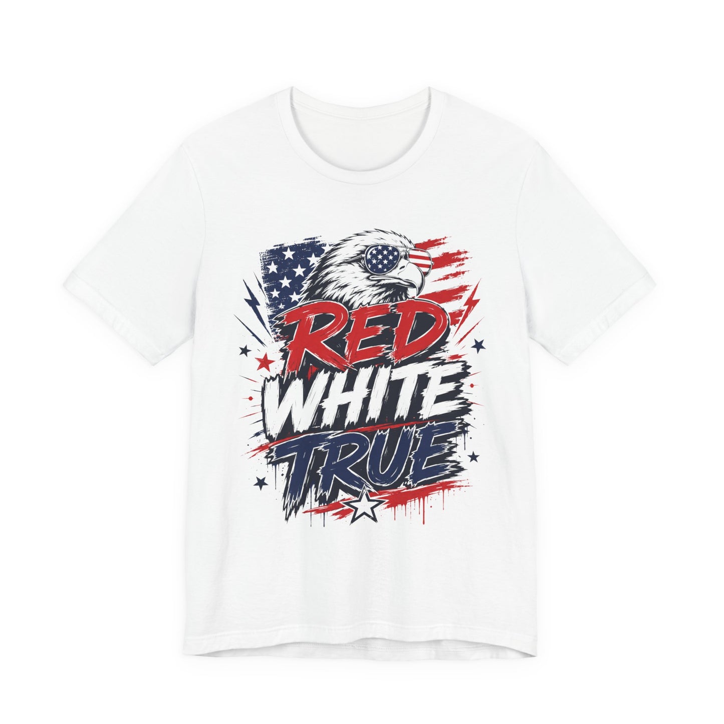 Patriotic T-Shirt - "Red White True" Eagle American Flag Tee