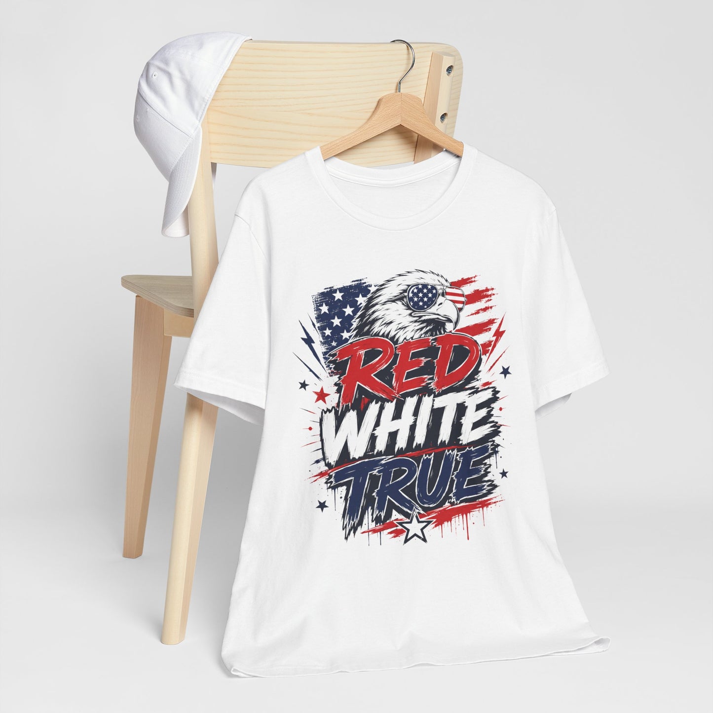 Patriotic T-Shirt - "Red White True" Eagle American Flag Tee