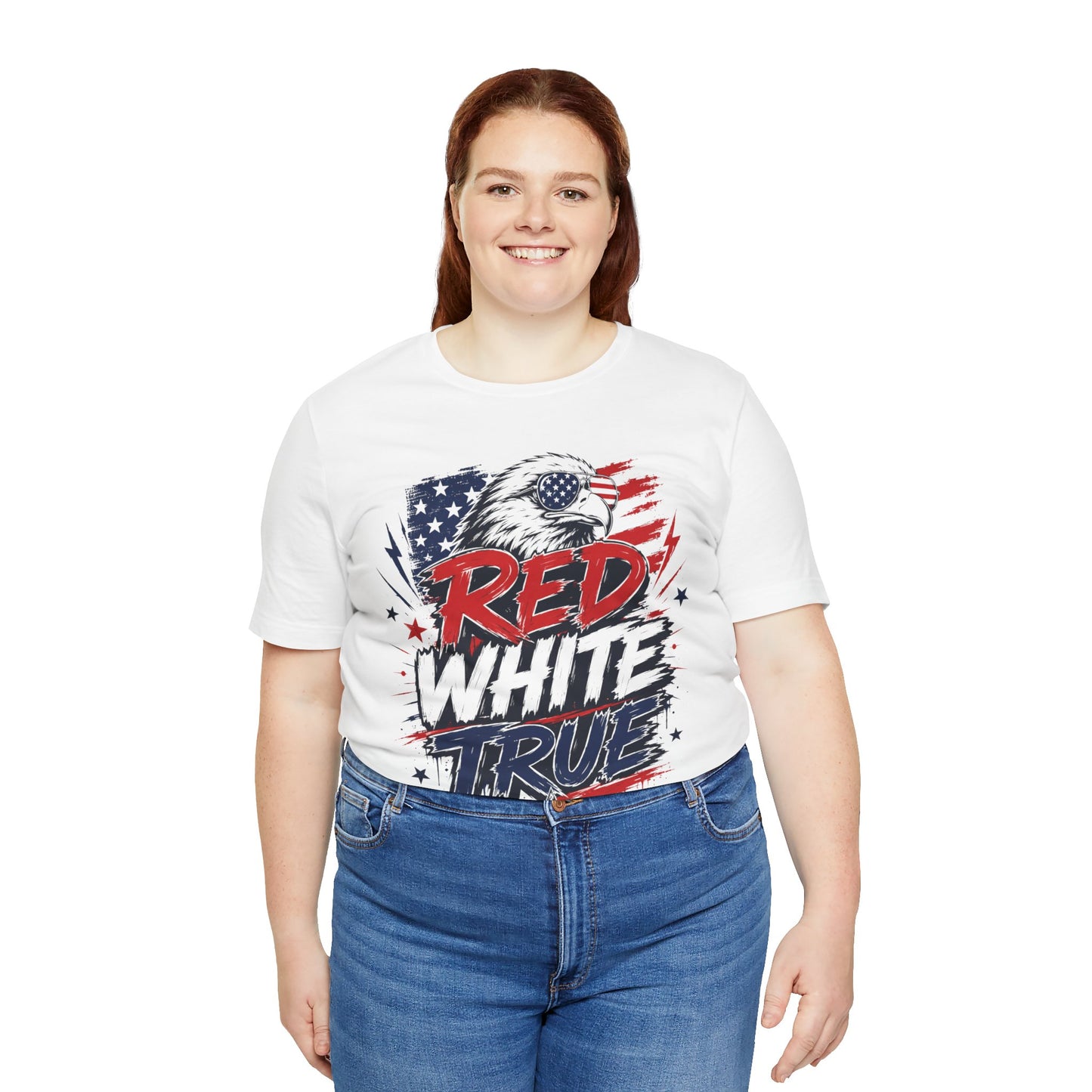 Patriotic T-Shirt - "Red White True" Eagle American Flag Tee
