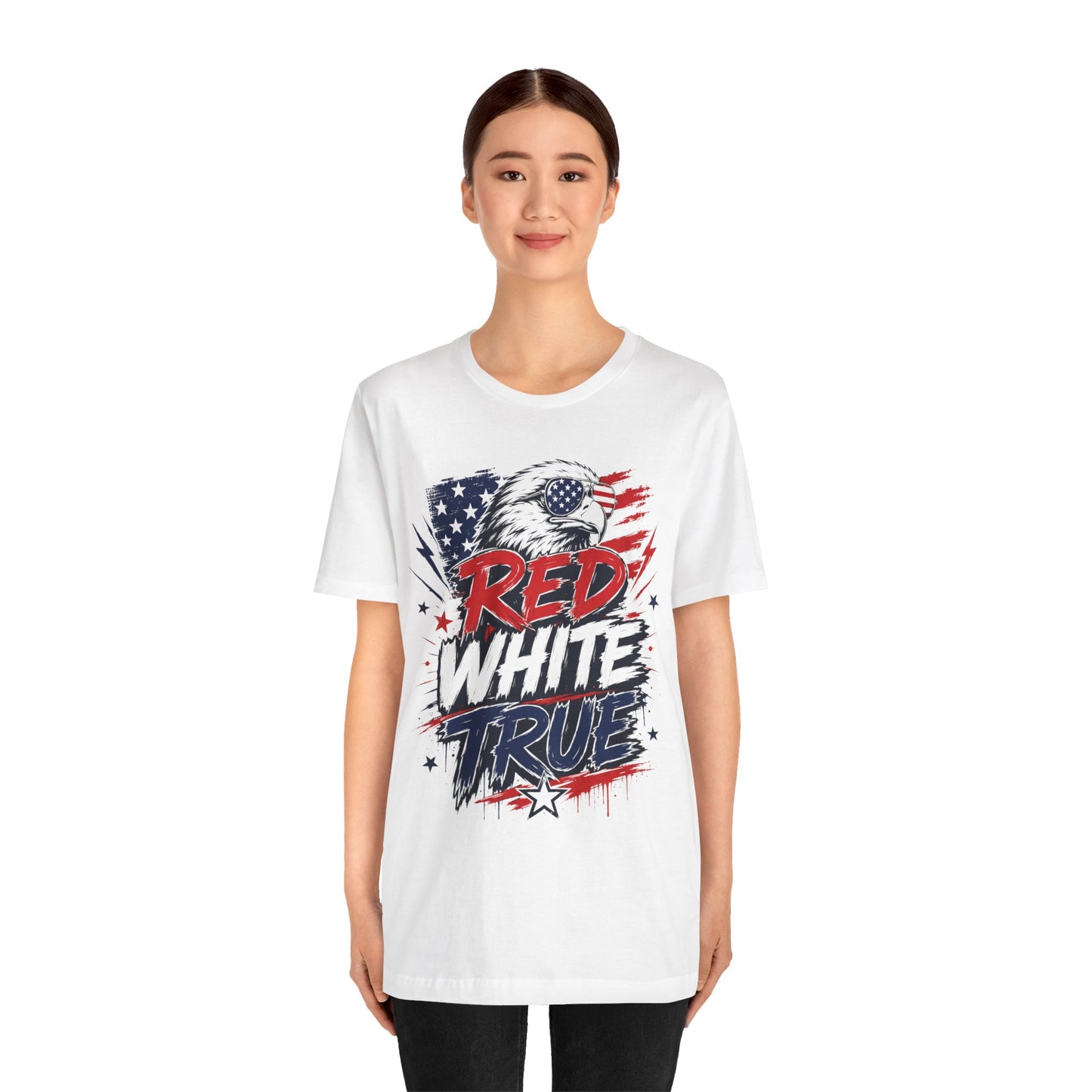 Patriotic T-Shirt - "Red White True" Eagle American Flag Tee
