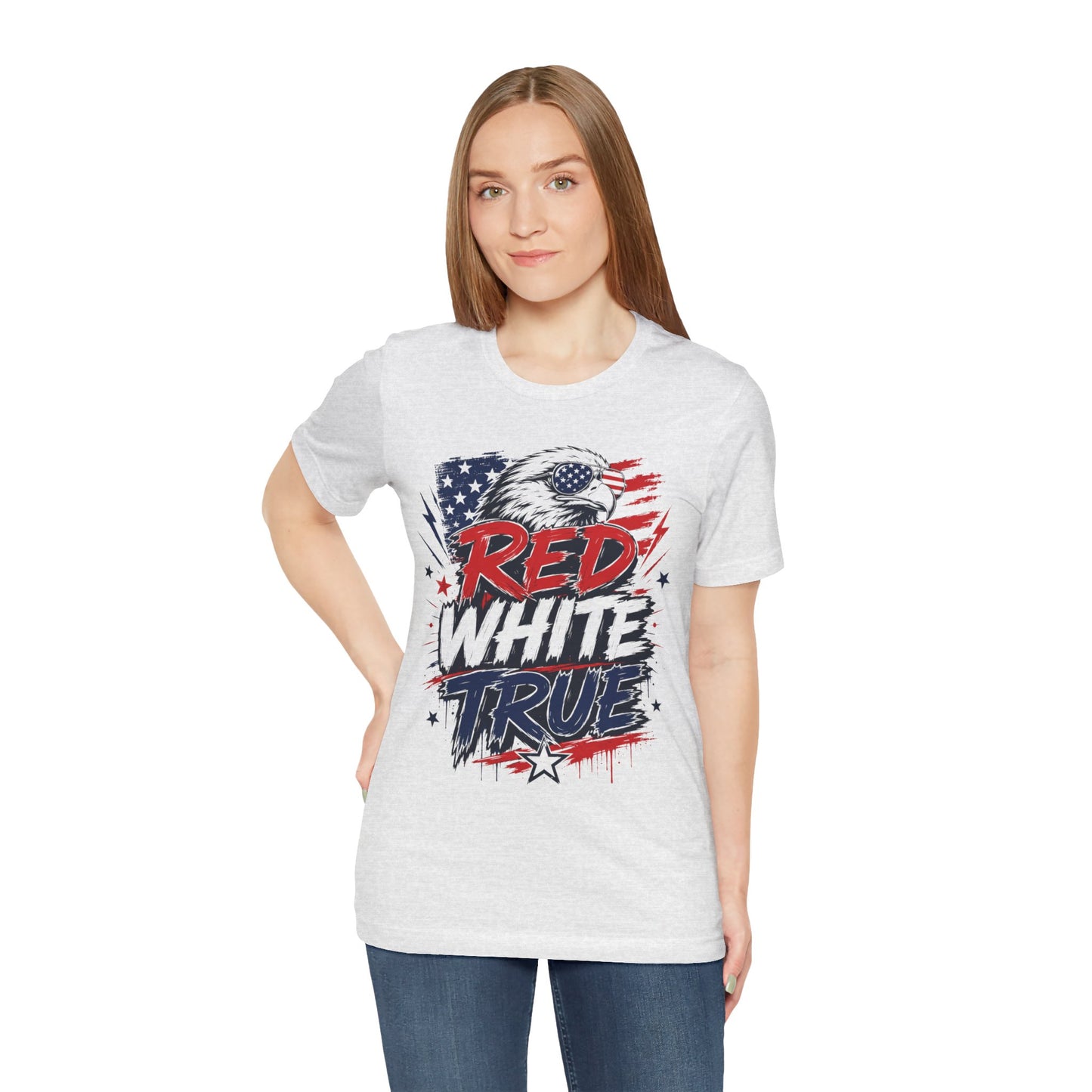 Patriotic T-Shirt - "Red White True" Eagle American Flag Tee
