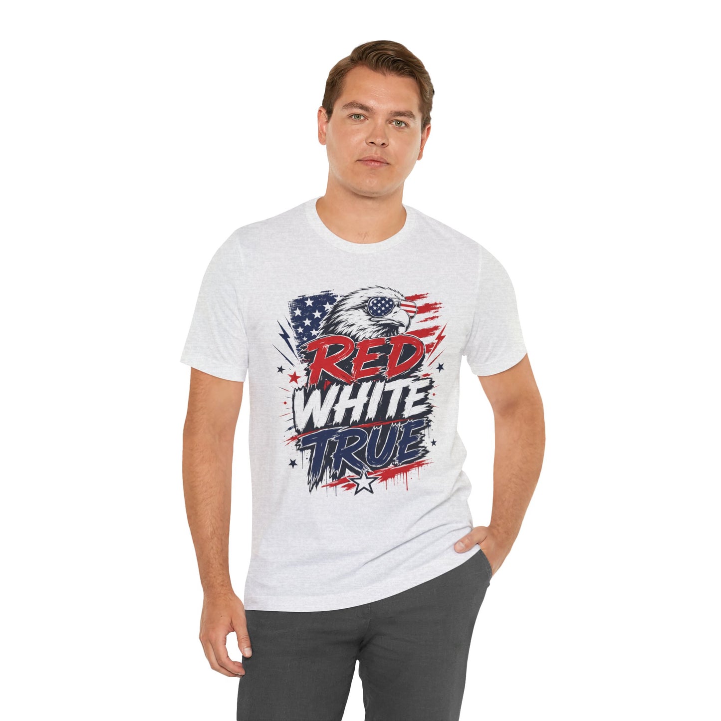 Patriotic T-Shirt - "Red White True" Eagle American Flag Tee