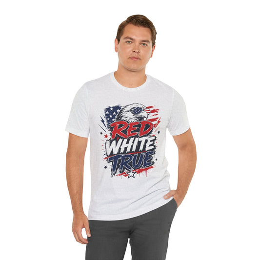 Patriotic T-Shirt - "Red White True" Eagle American Flag Tee