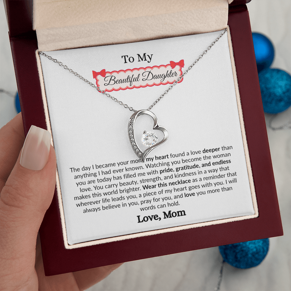 Beautiful Gift to My Loving Daughter "Love You More Than Words Can Hold" Necklace