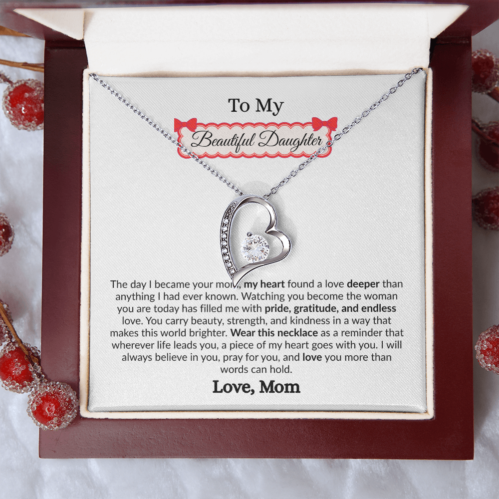 Beautiful Gift to My Loving Daughter "Love You More Than Words Can Hold" Necklace