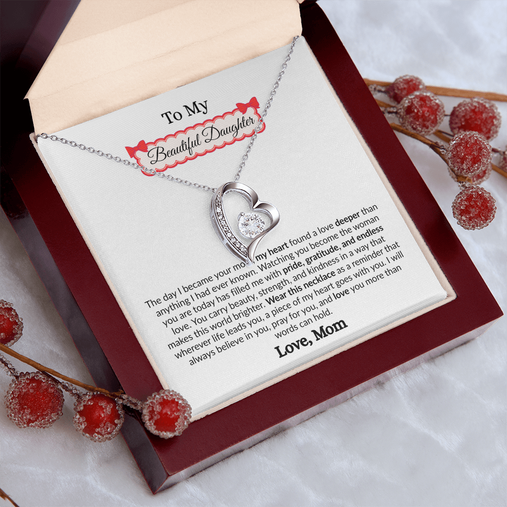Beautiful Gift to My Loving Daughter "Love You More Than Words Can Hold" Necklace