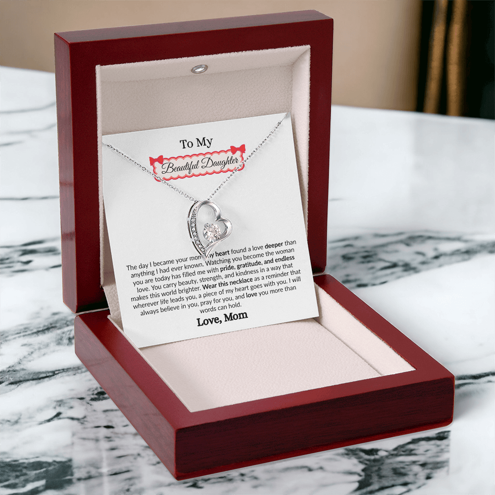 Beautiful Gift to My Loving Daughter "Love You More Than Words Can Hold" Necklace