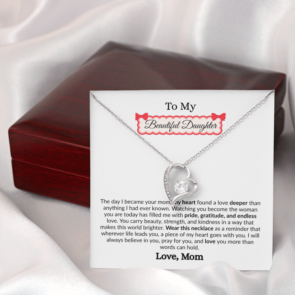 Beautiful Gift to My Loving Daughter "Love You More Than Words Can Hold" Necklace