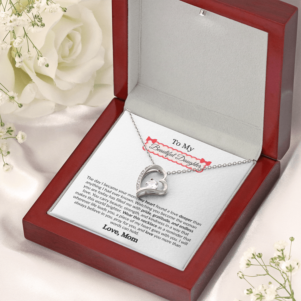 Beautiful Gift to My Loving Daughter "Love You More Than Words Can Hold" Necklace