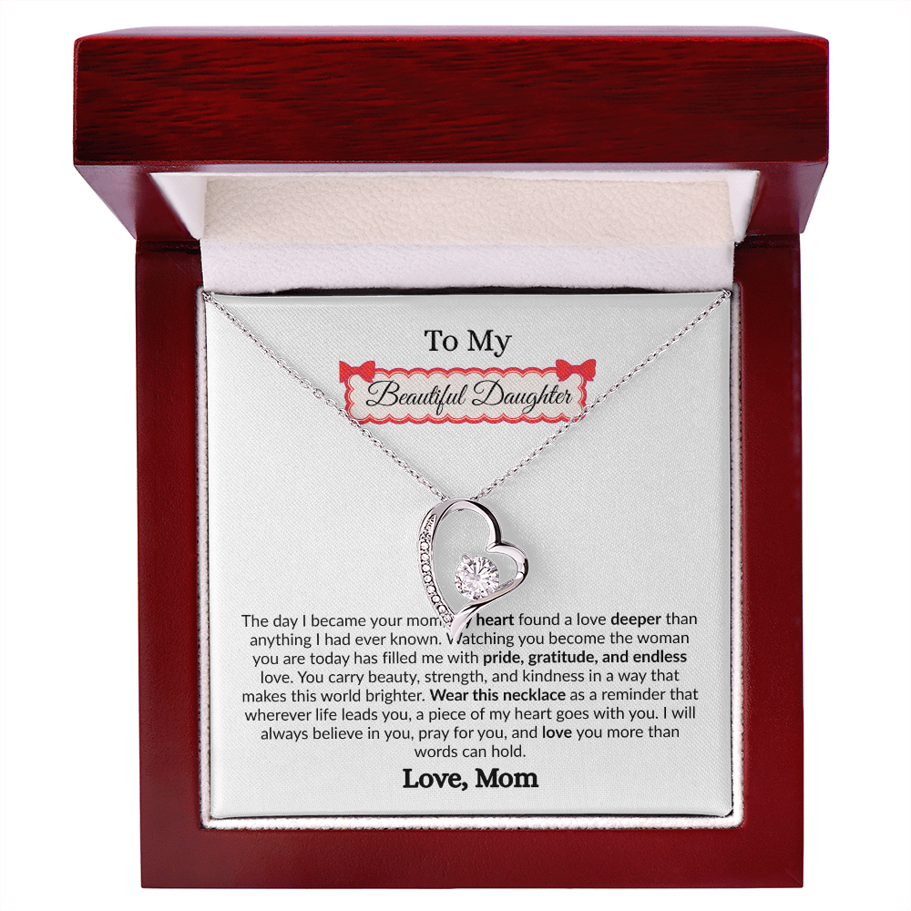 Beautiful Gift to My Loving Daughter "Love You More Than Words Can Hold" Necklace