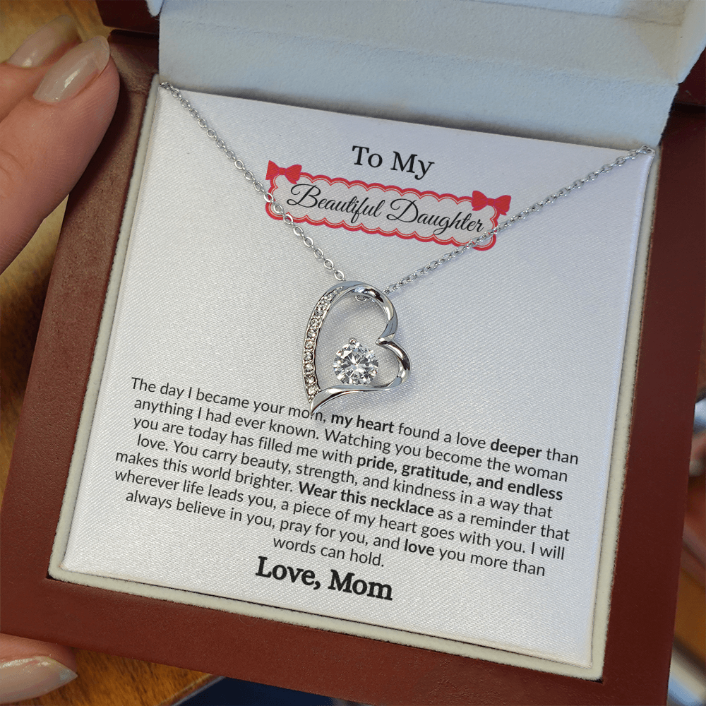 Beautiful Gift to My Loving Daughter "Love You More Than Words Can Hold" Necklace