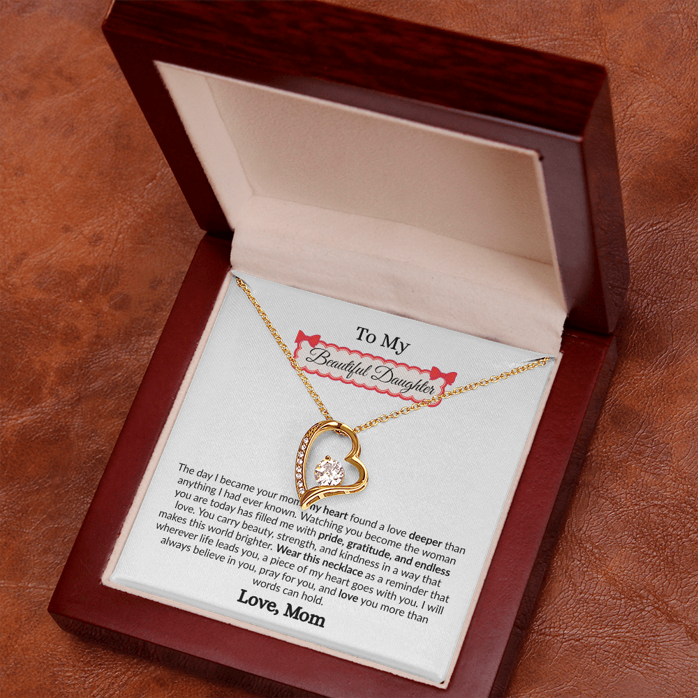 Beautiful Gift to My Loving Daughter "Love You More Than Words Can Hold" Necklace