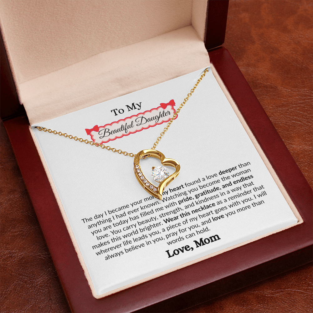 Beautiful Gift to My Loving Daughter "Love You More Than Words Can Hold" Necklace