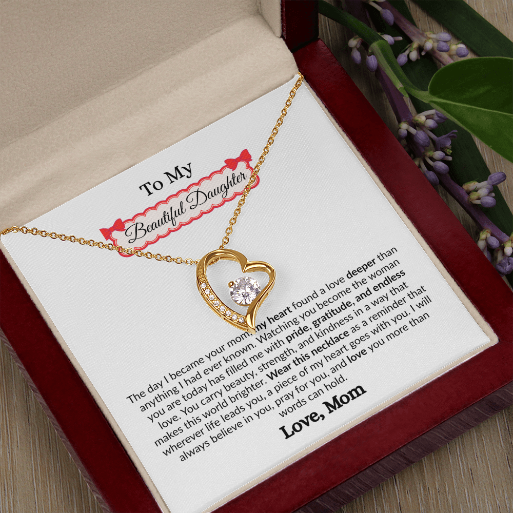 Beautiful Gift to My Loving Daughter "Love You More Than Words Can Hold" Necklace