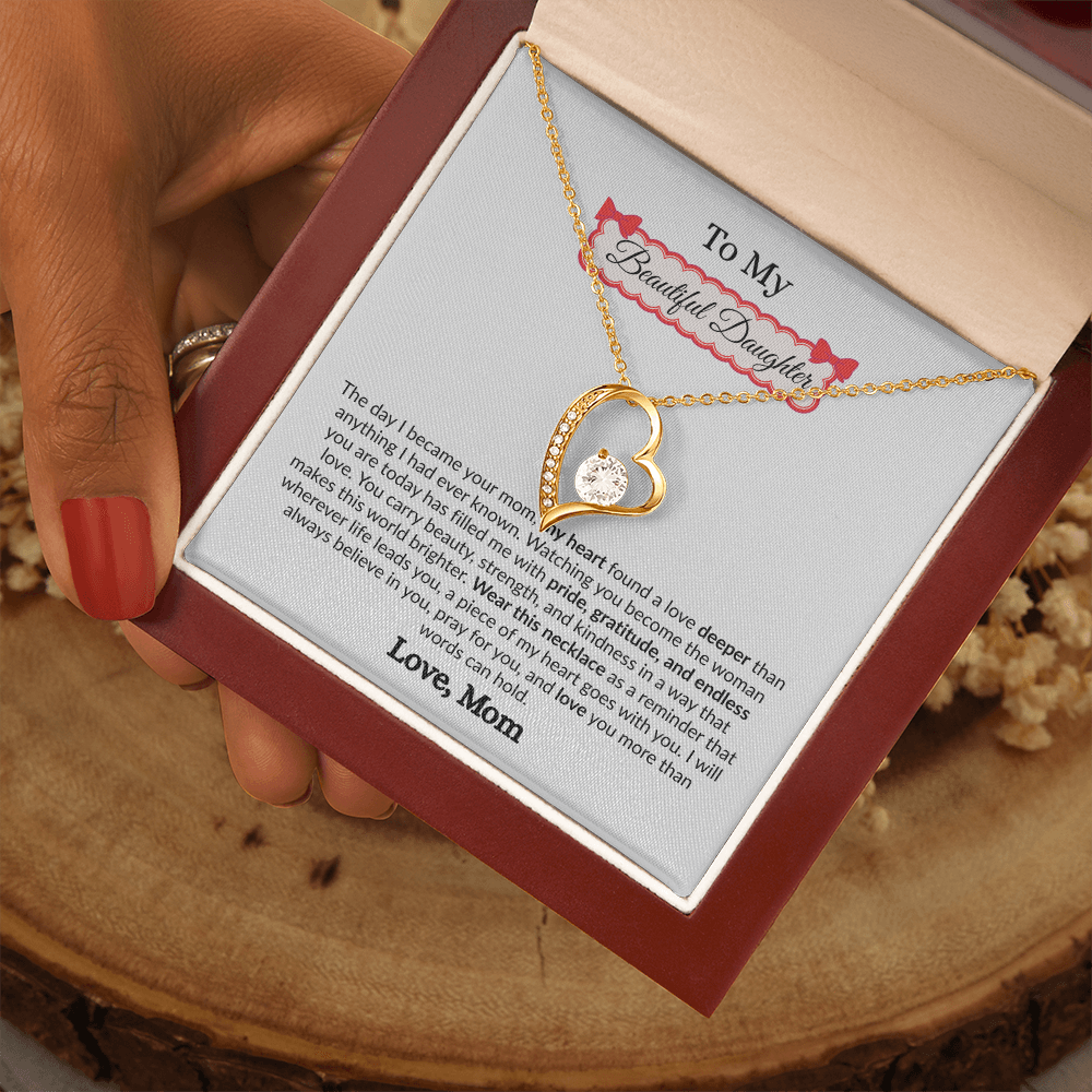Beautiful Gift to My Loving Daughter "Love You More Than Words Can Hold" Necklace
