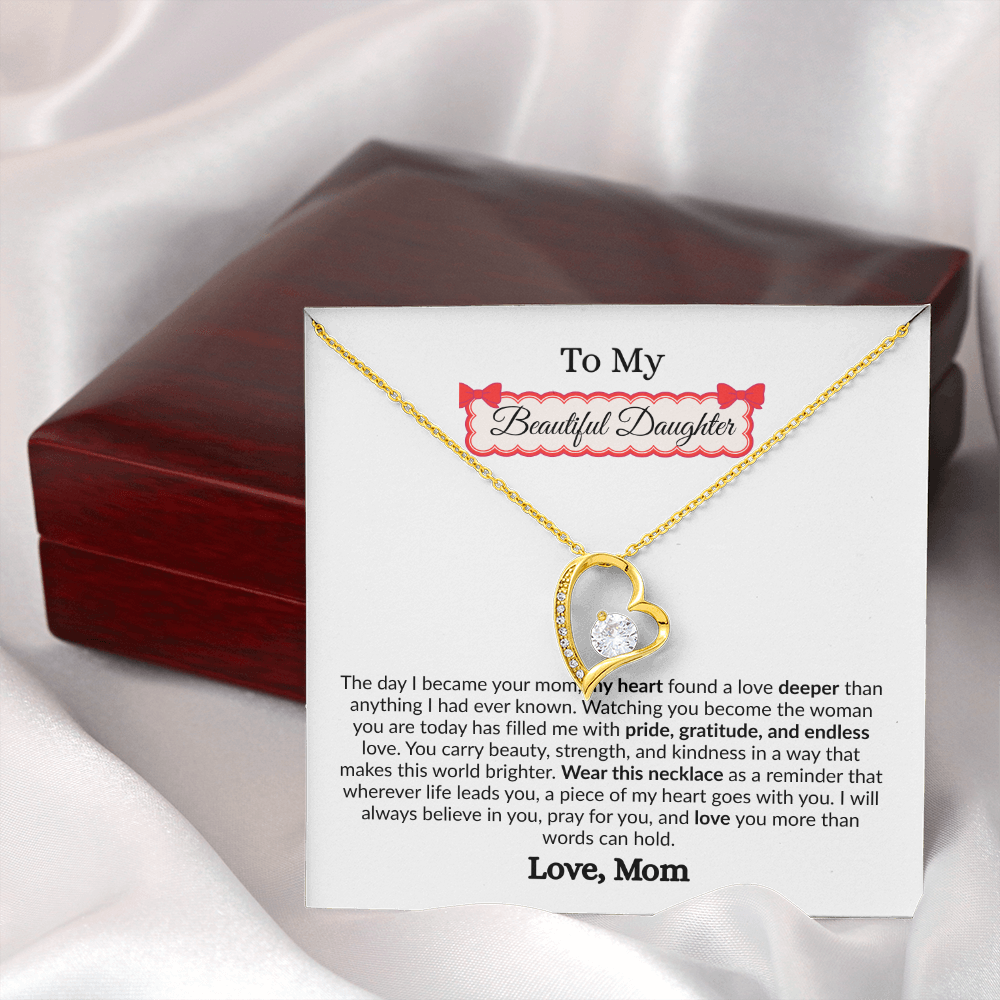 Beautiful Gift to My Loving Daughter "Love You More Than Words Can Hold" Necklace