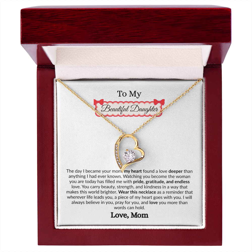 Beautiful Gift to My Loving Daughter "Love You More Than Words Can Hold" Necklace