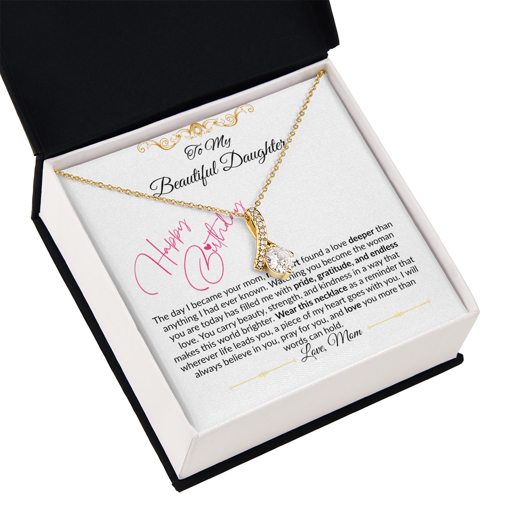 To My Beautiful Daughter Necklace From Mom I Birthday Gift for Daughter