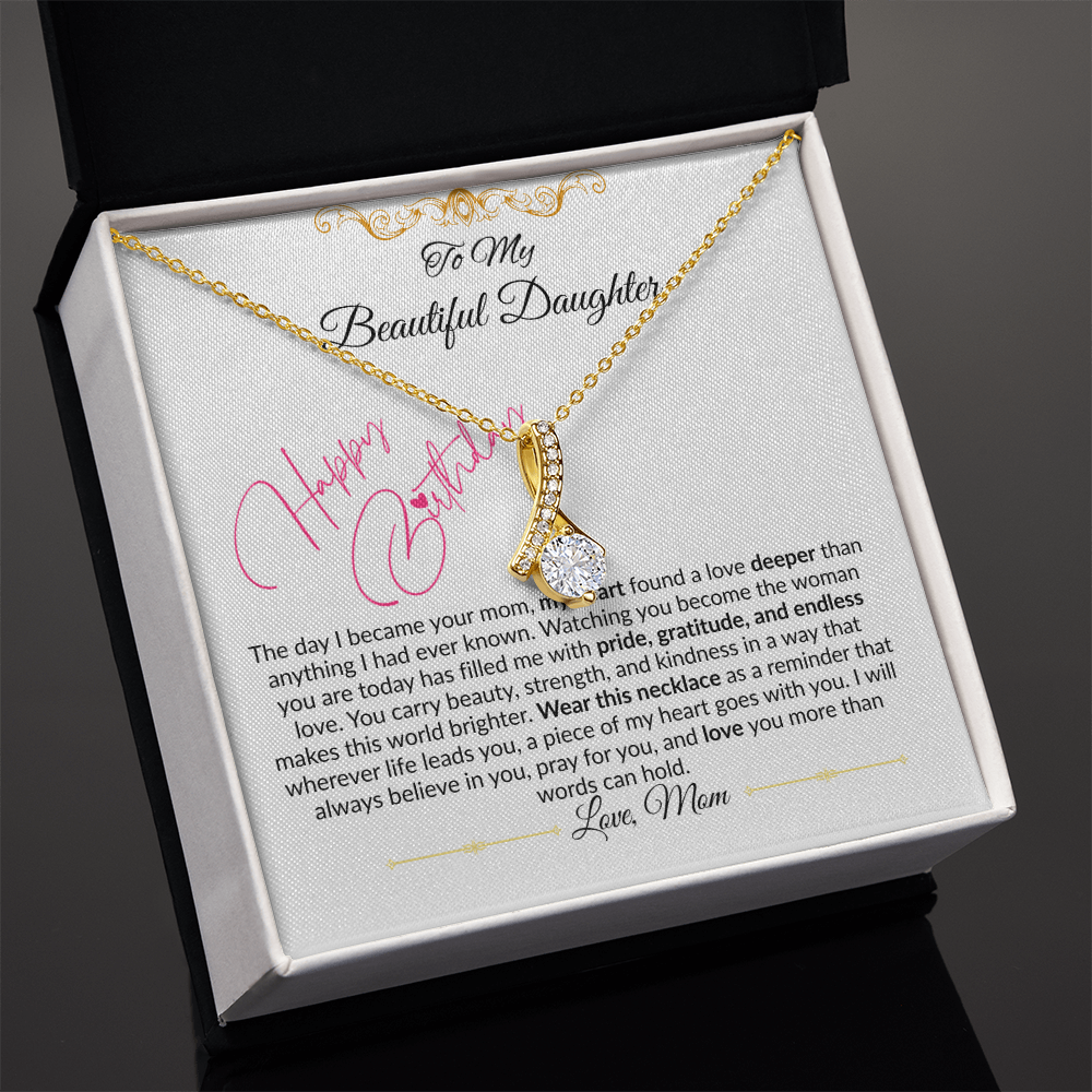 To My Beautiful Daughter Necklace From Mom I Birthday Gift for Daughter