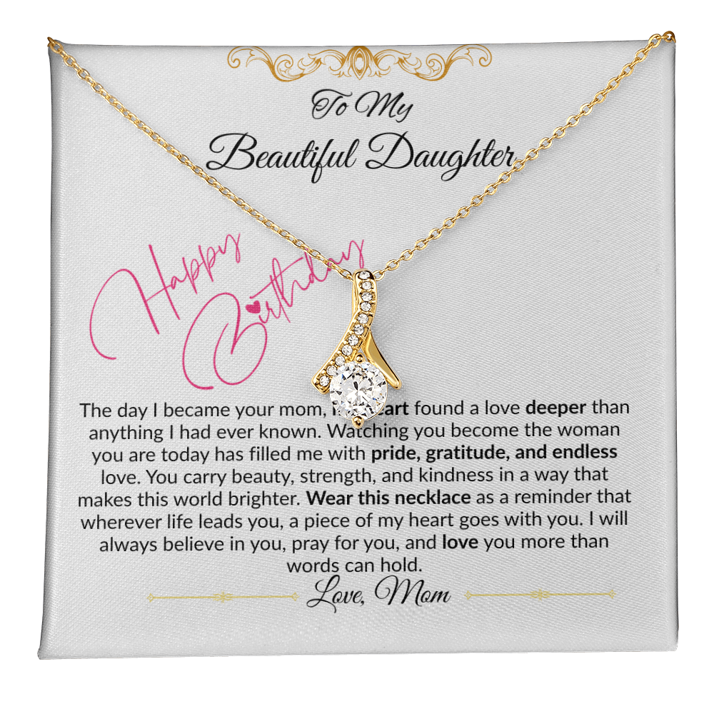To My Beautiful Daughter Necklace From Mom I Birthday Gift for Daughter