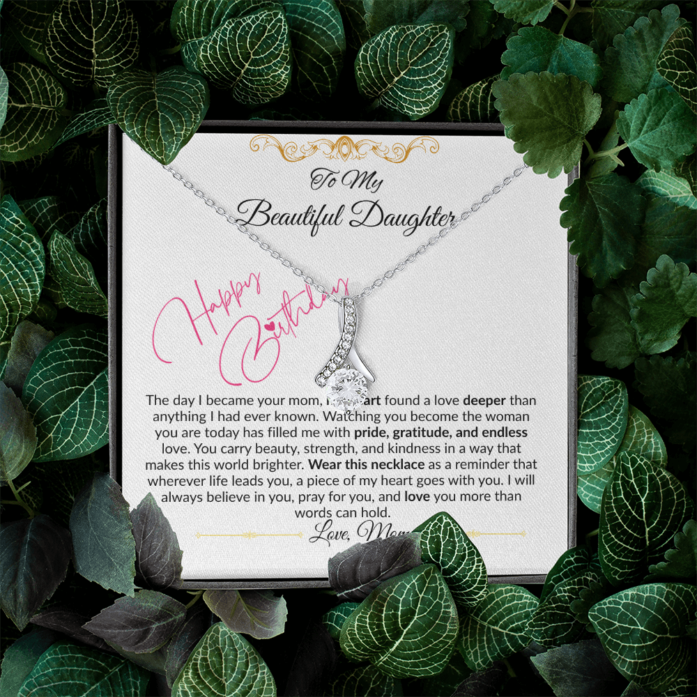 To My Beautiful Daughter Necklace From Mom I Birthday Gift for Daughter