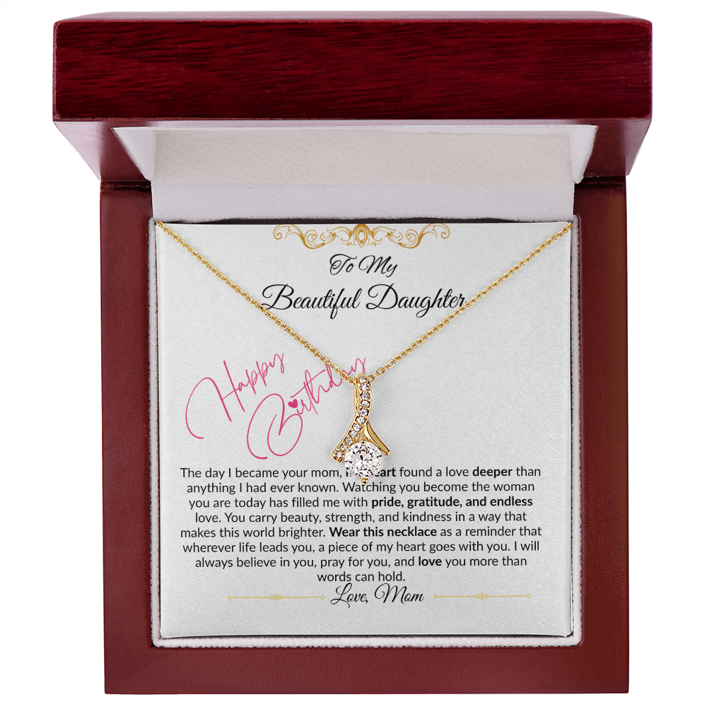 To My Beautiful Daughter Necklace From Mom I Birthday Gift for Daughter