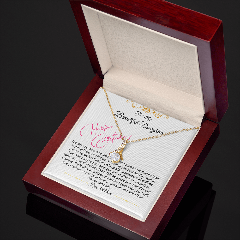 To My Beautiful Daughter Necklace From Mom I Birthday Gift for Daughter