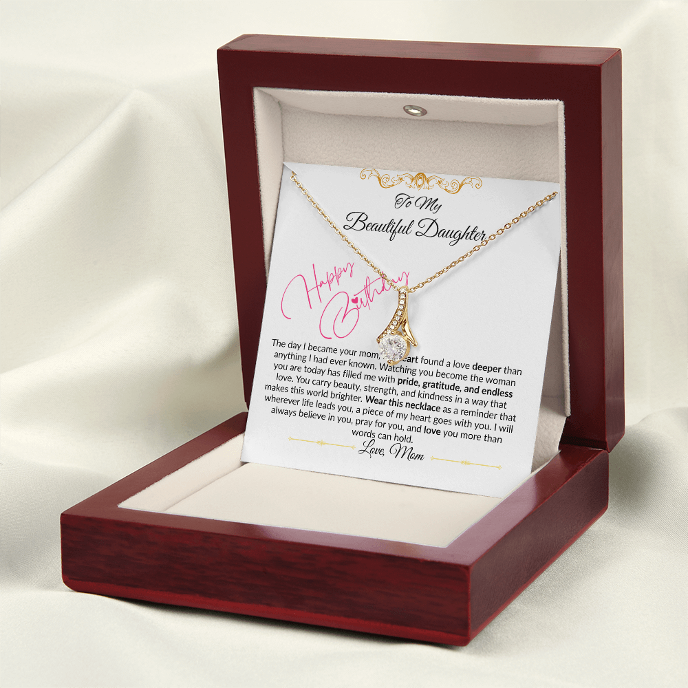 To My Beautiful Daughter Necklace From Mom I Birthday Gift for Daughter
