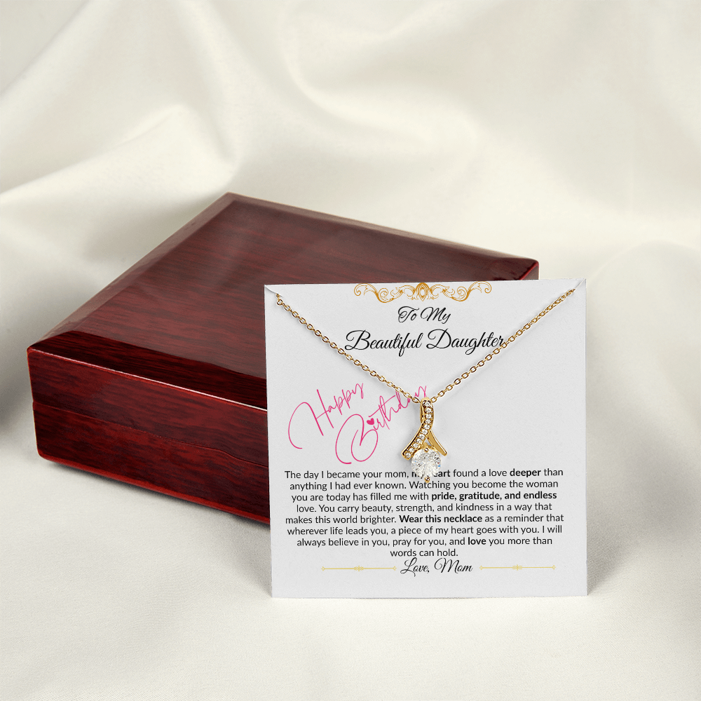 To My Beautiful Daughter Necklace From Mom I Birthday Gift for Daughter