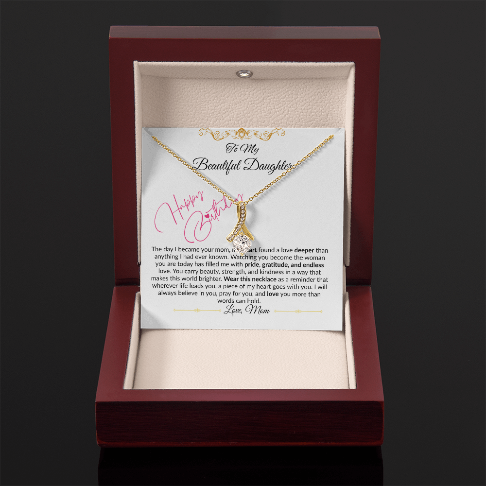To My Beautiful Daughter Necklace From Mom I Birthday Gift for Daughter