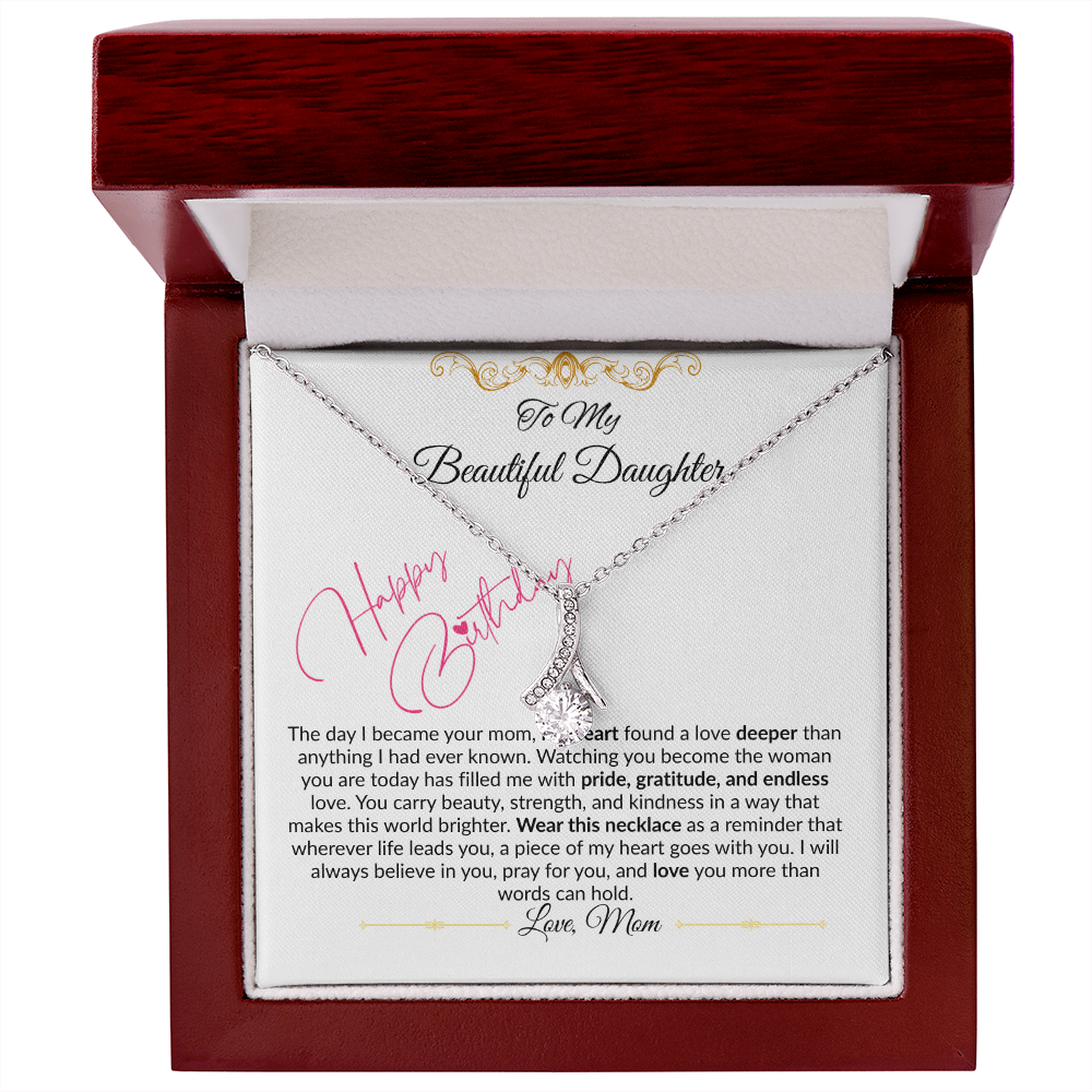 To My Beautiful Daughter Necklace From Mom I Birthday Gift for Daughter