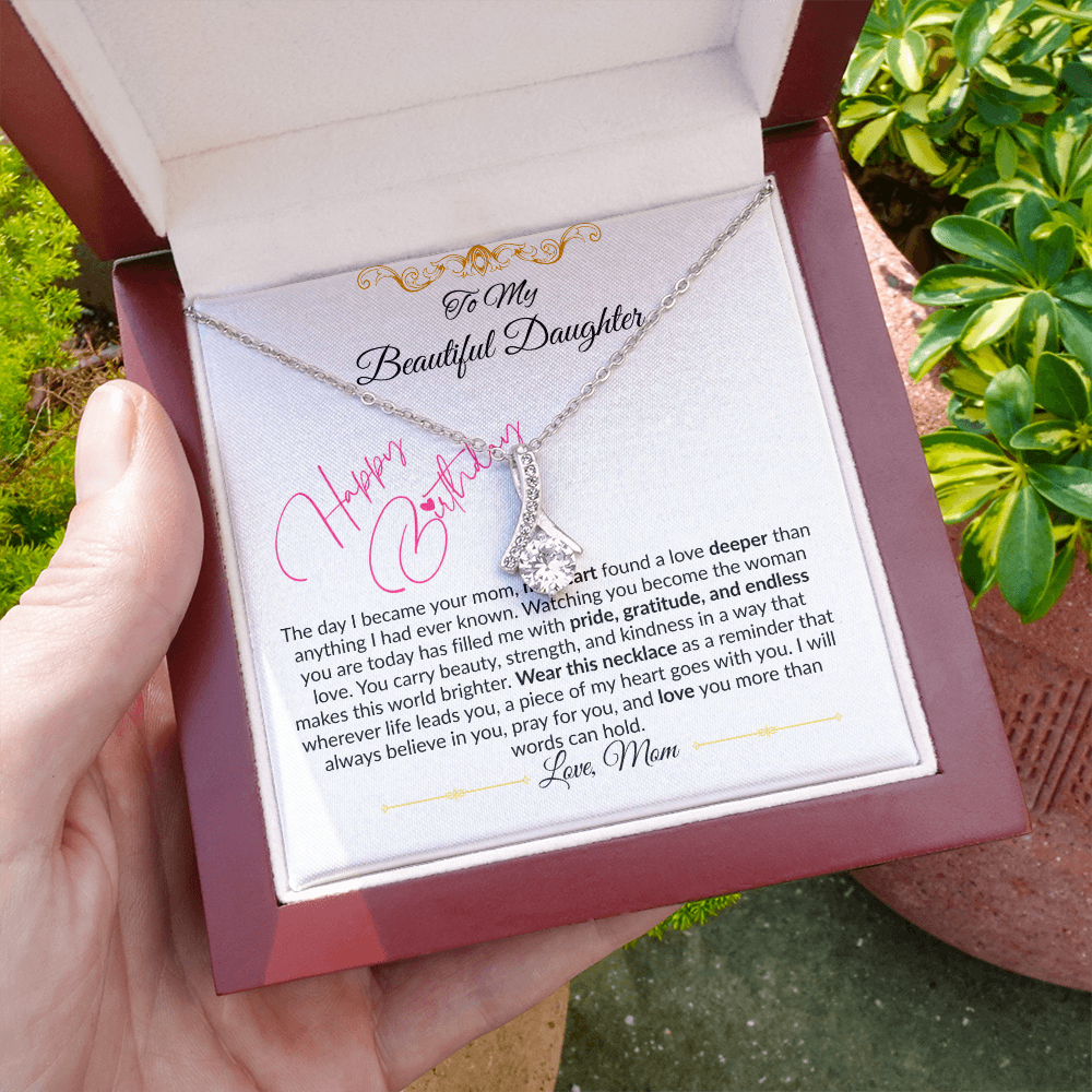 To My Beautiful Daughter Necklace From Mom I Birthday Gift for Daughter