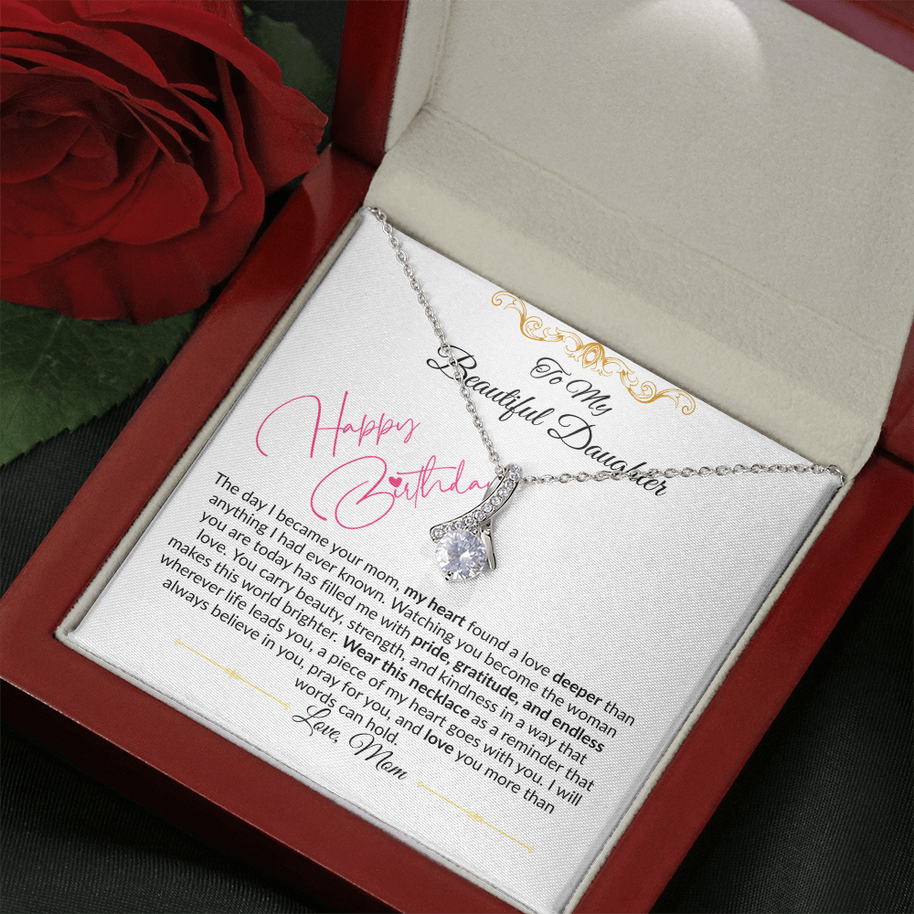 To My Beautiful Daughter Necklace From Mom I Birthday Gift for Daughter
