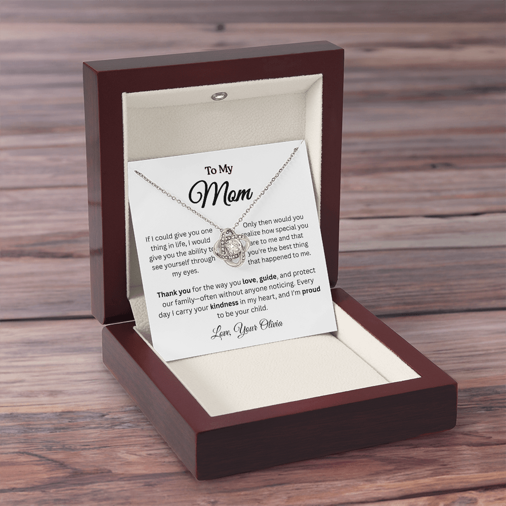 Personalized ‘Best Thing in My Life' Love Knot Necklace – Gift for Mom