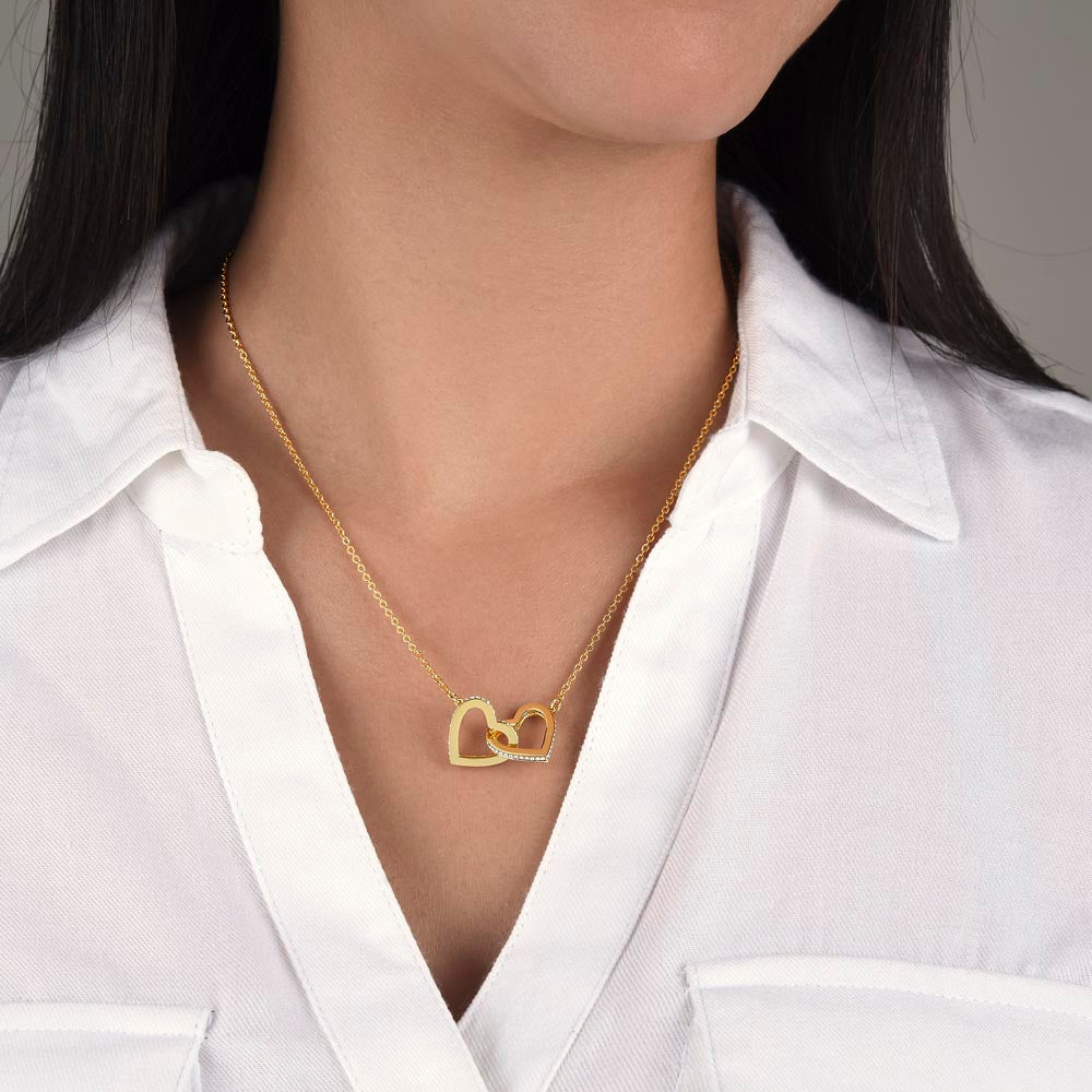 To My Loving Wife "The Finest Part Of My Life" Interlocking Heart Necklace