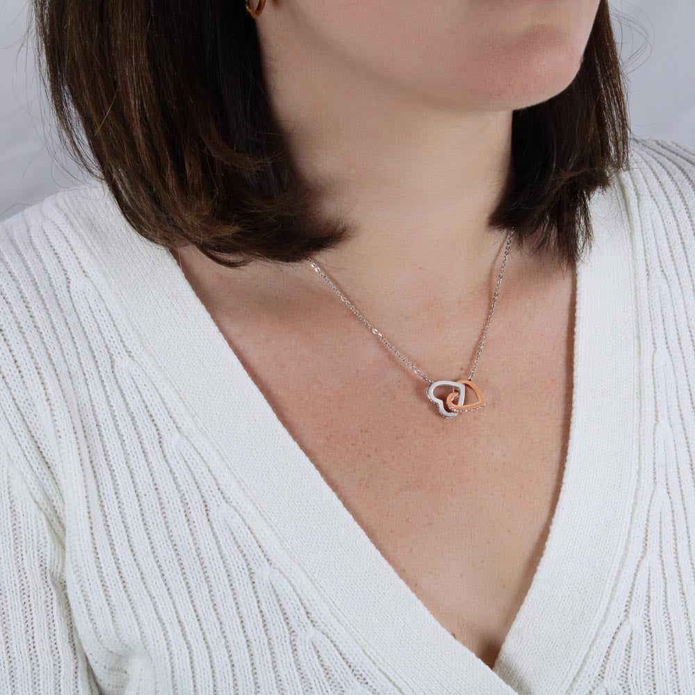 To My Loving Wife "The Finest Part Of My Life" Interlocking Heart Necklace