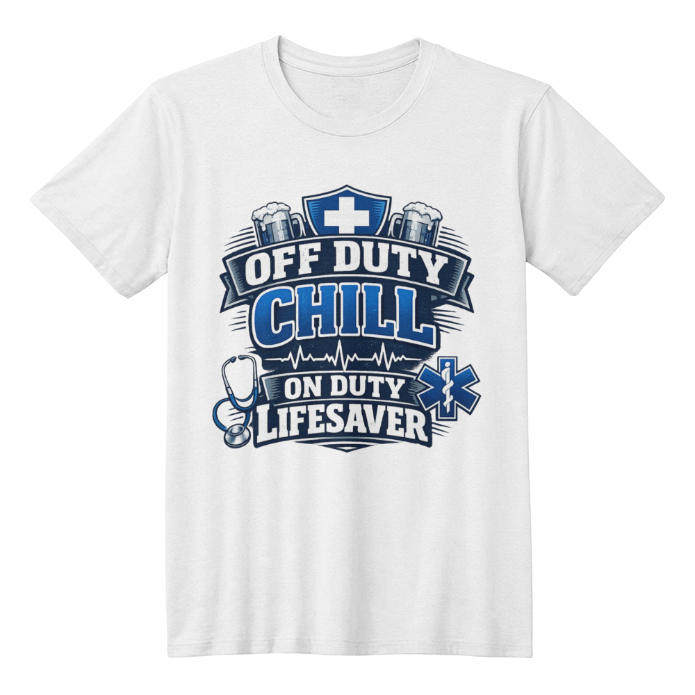 Off Duty Chill, On Duty Lifesaver – Premium Graphic Shirt.