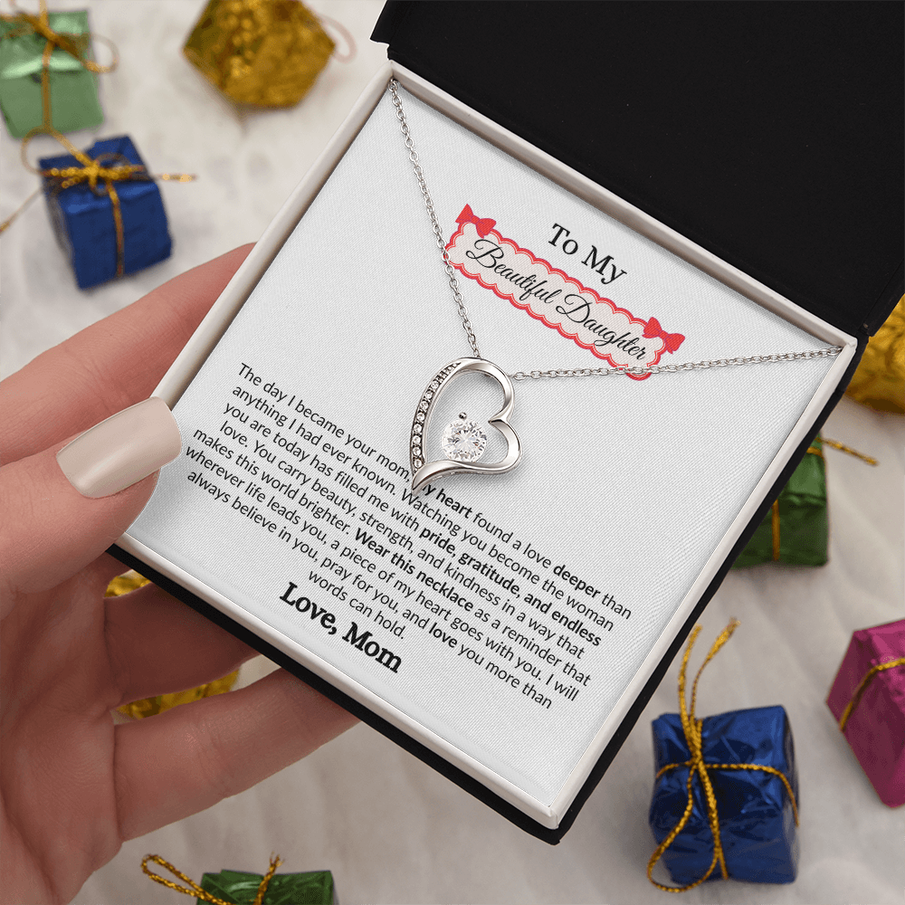 Beautiful Gift to My Loving Daughter "Love You More Than Words Can Hold" Necklace