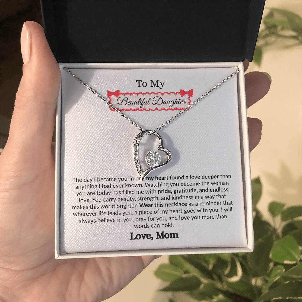 Beautiful Gift to My Loving Daughter "Love You More Than Words Can Hold" Necklace
