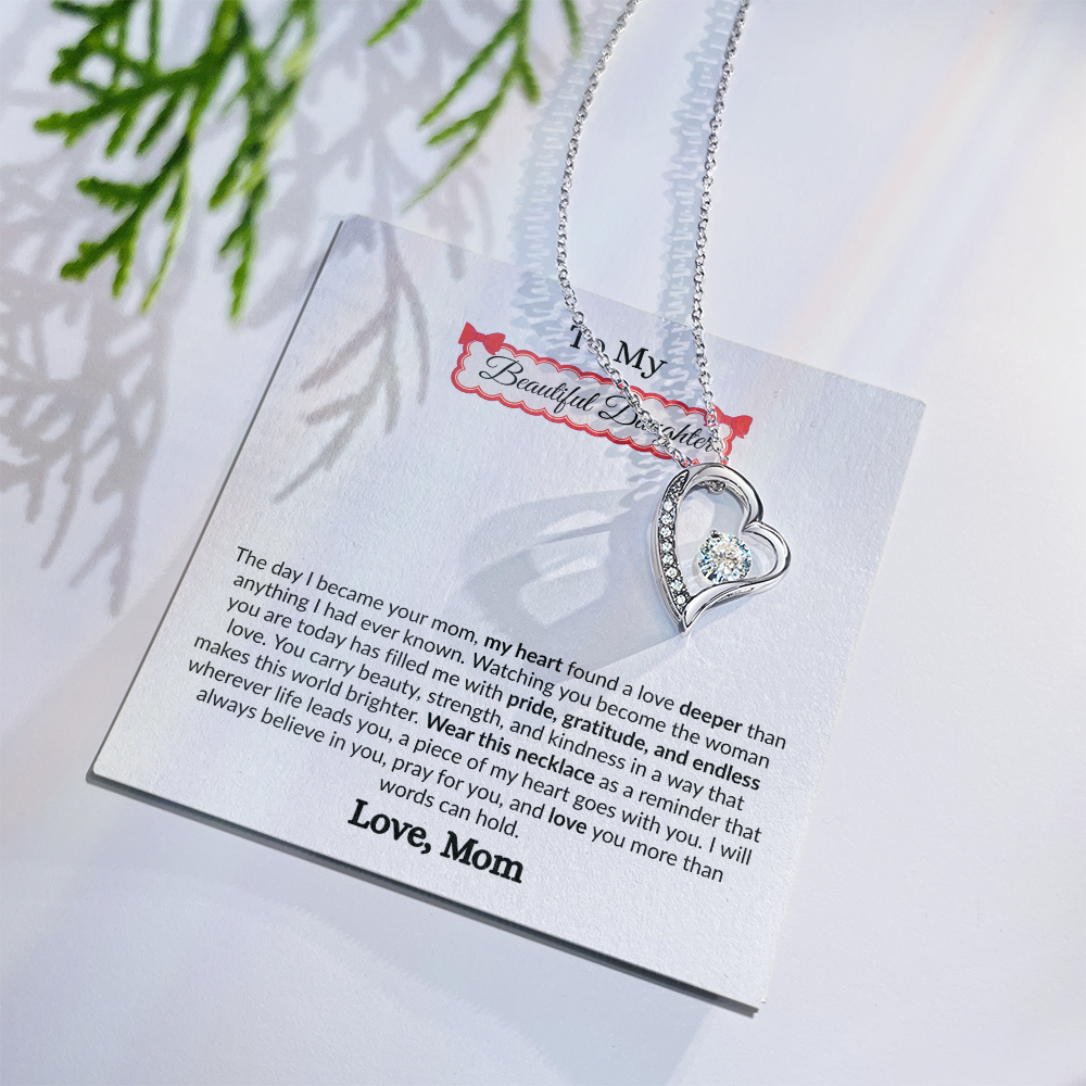 Beautiful Gift to My Loving Daughter "Love You More Than Words Can Hold" Necklace