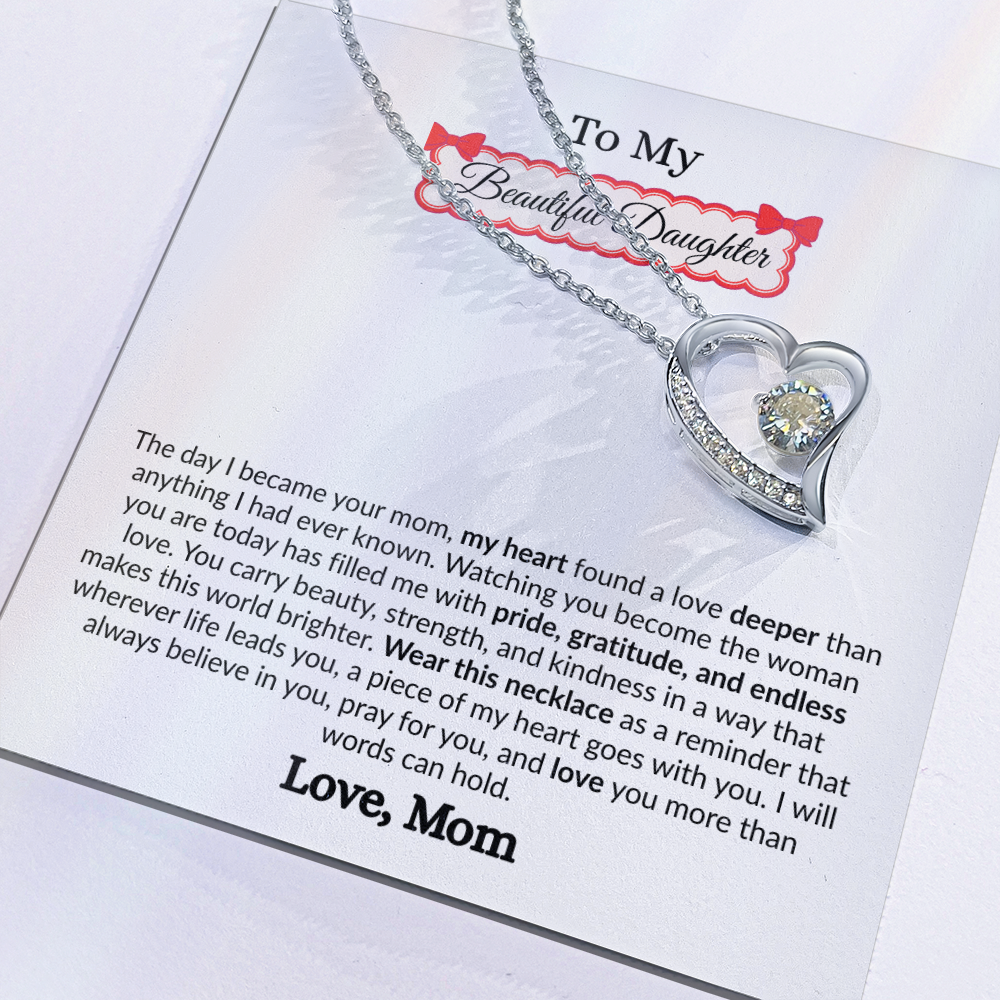 Beautiful Gift to My Loving Daughter "Love You More Than Words Can Hold" Necklace