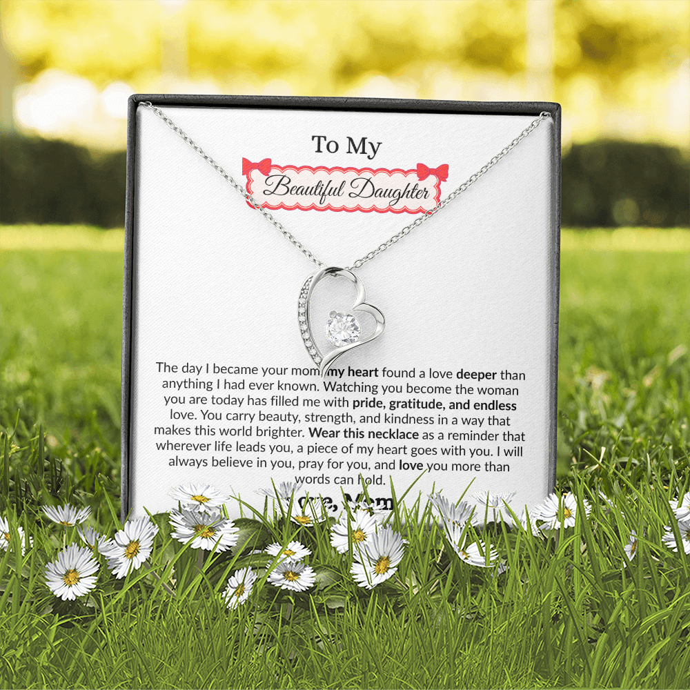 Beautiful Gift to My Loving Daughter "Love You More Than Words Can Hold" Necklace