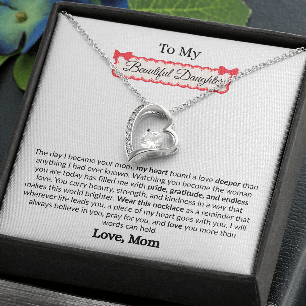 Beautiful Gift to My Loving Daughter "Love You More Than Words Can Hold" Necklace