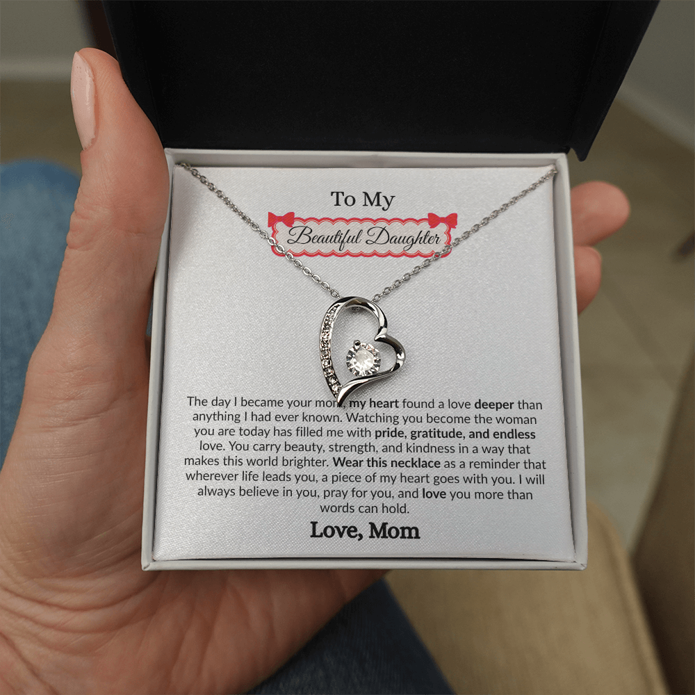Beautiful Gift to My Loving Daughter "Love You More Than Words Can Hold" Necklace