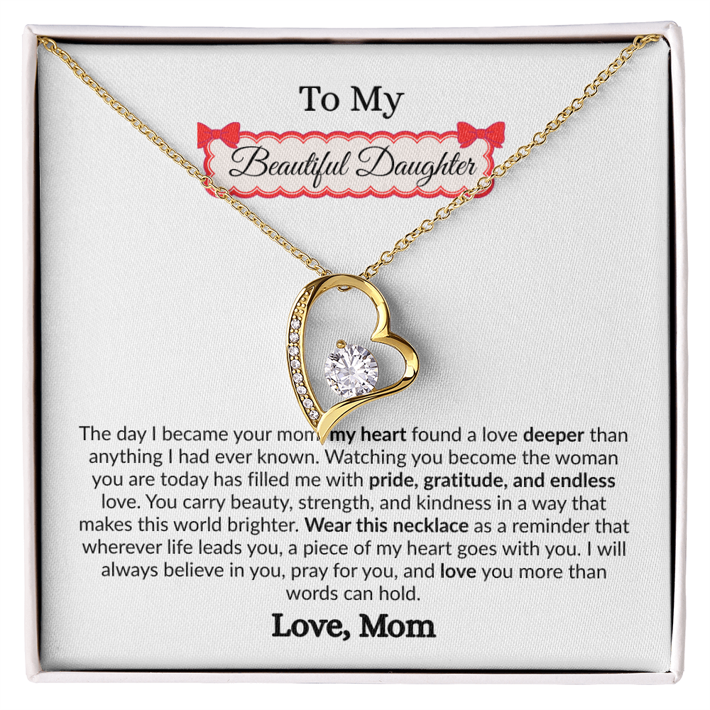 Beautiful Gift to My Loving Daughter "Love You More Than Words Can Hold" Necklace