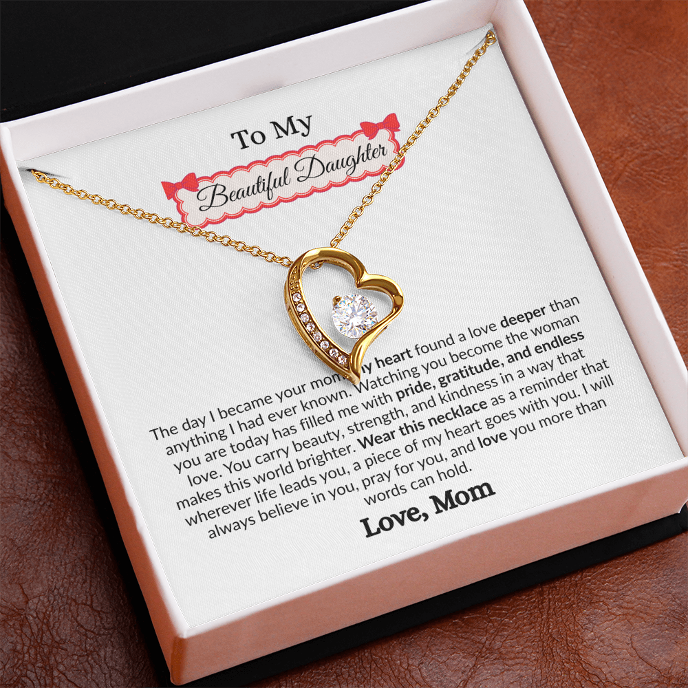 Beautiful Gift to My Loving Daughter "Love You More Than Words Can Hold" Necklace