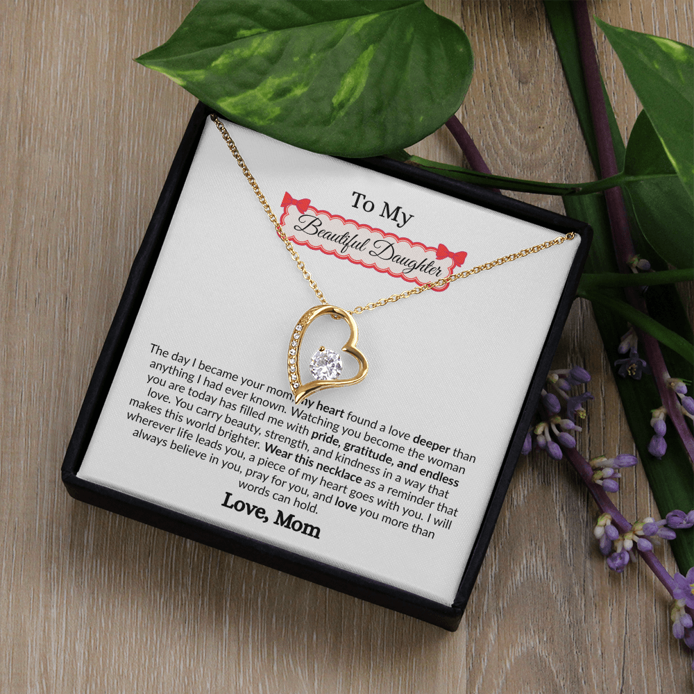 Beautiful Gift to My Loving Daughter "Love You More Than Words Can Hold" Necklace