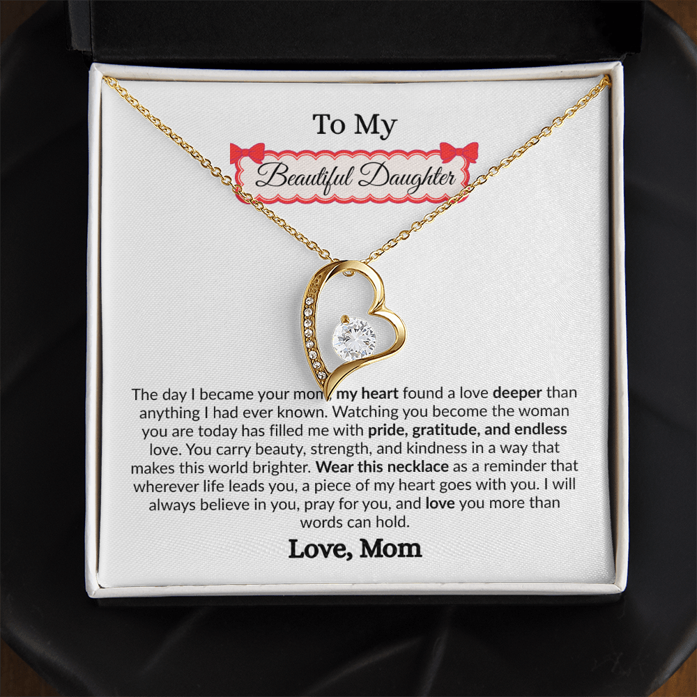 Beautiful Gift to My Loving Daughter "Love You More Than Words Can Hold" Necklace