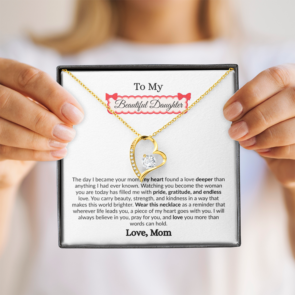 Beautiful Gift to My Loving Daughter "Love You More Than Words Can Hold" Necklace