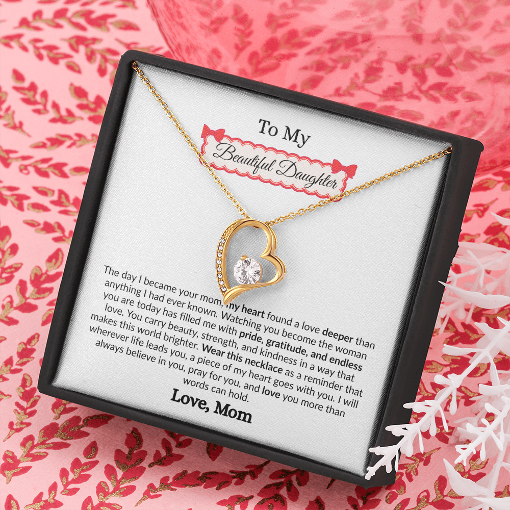 Beautiful Gift to My Loving Daughter "Love You More Than Words Can Hold" Necklace